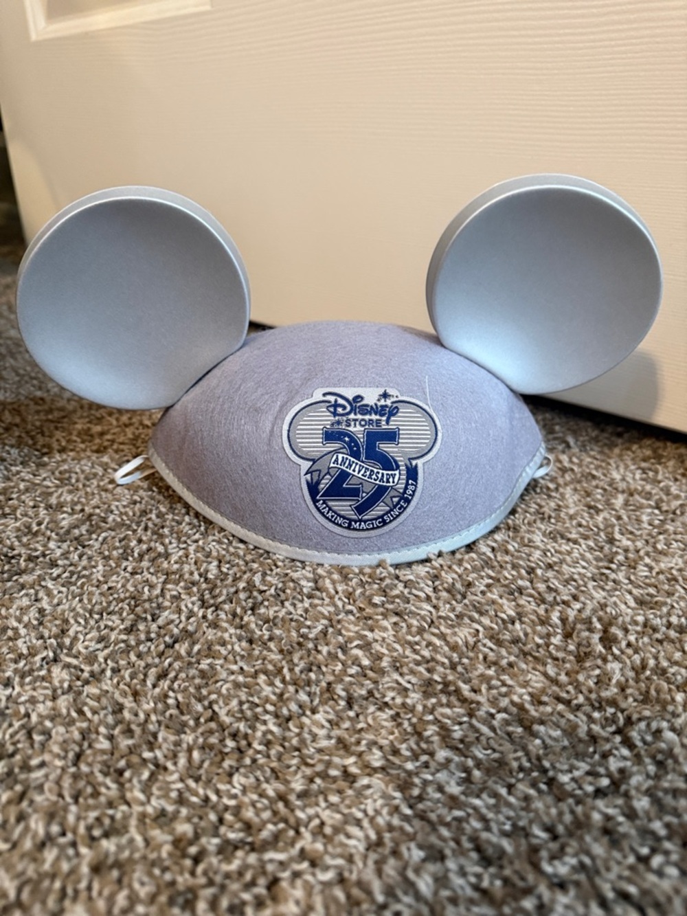 Disney Store Silver 25th Anniversary Mickey Ear Hat